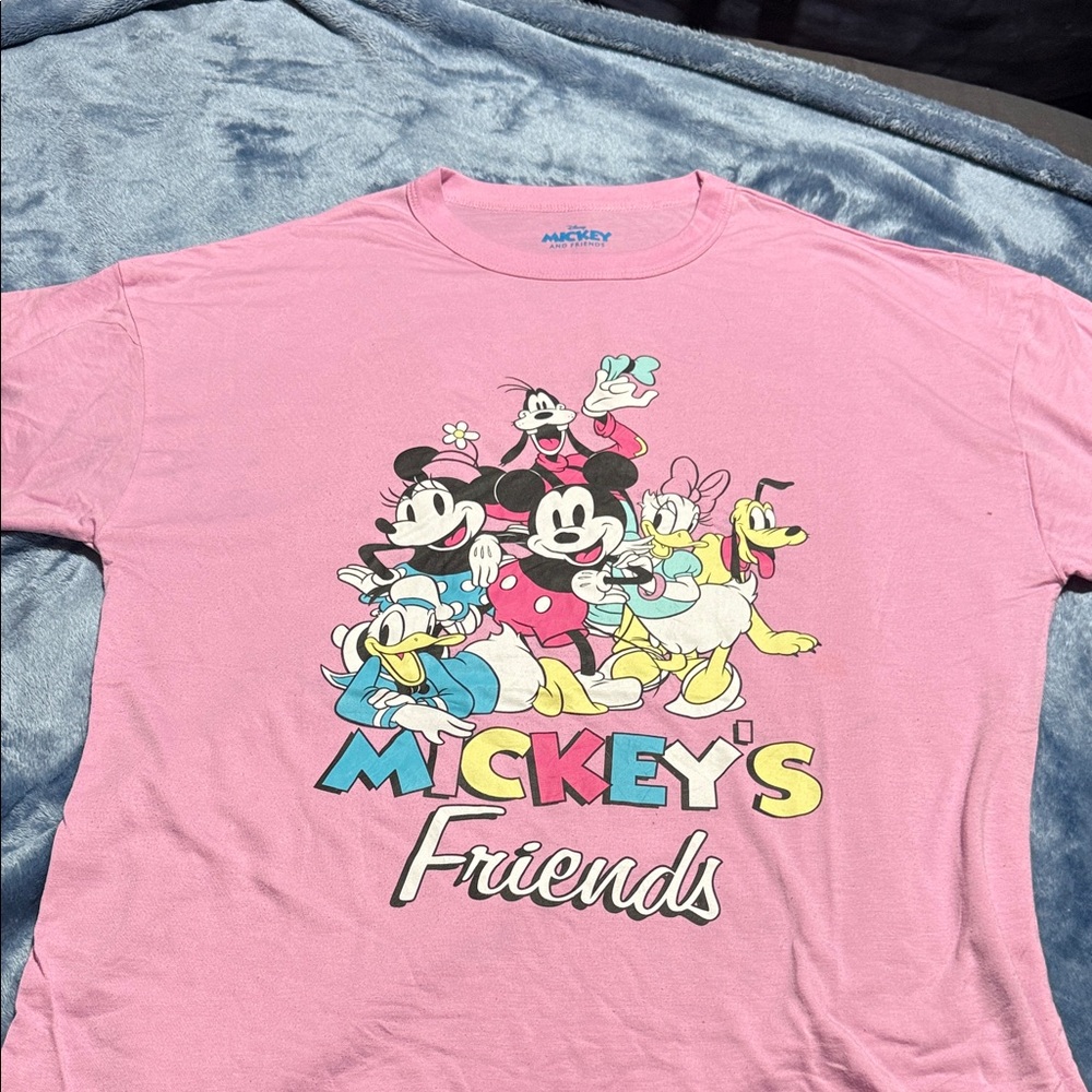 Disney Pink Mickey & Friends Crewneck Graphic Tee